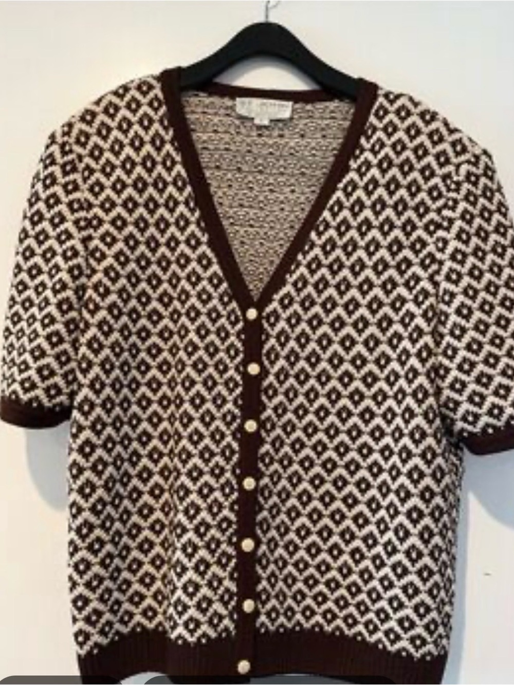 St. John Brown and Cream Knit Cardigan Set